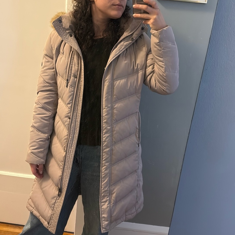 calvin klein down coat long